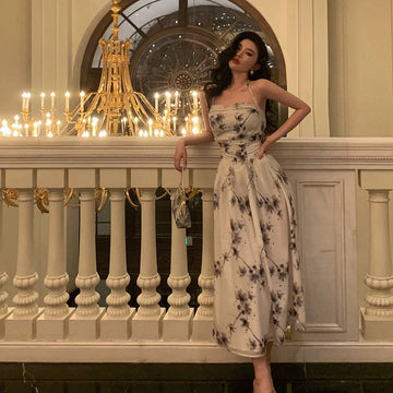 A Line Halter Floral Prom Dresses Birthday Outfits Evening Gown SD959